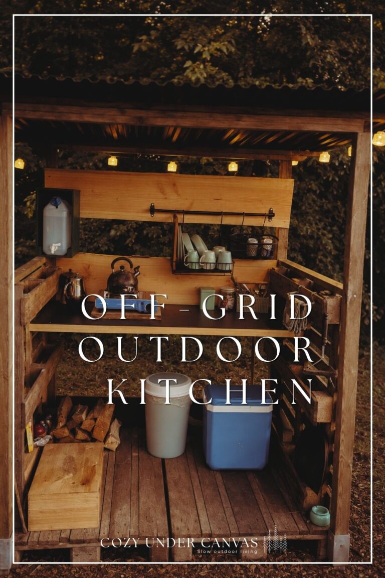 camping kitchen with no running water and no electricity